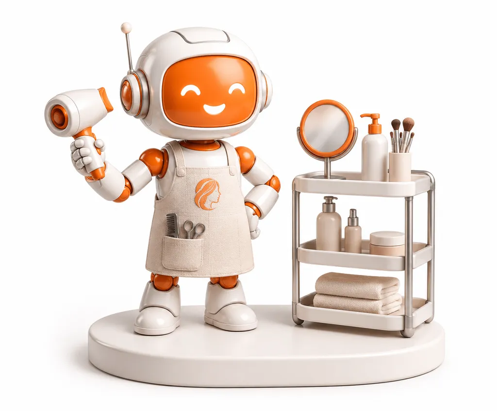 Ilustracja: voicebot Callio w salonie kosmetycznym