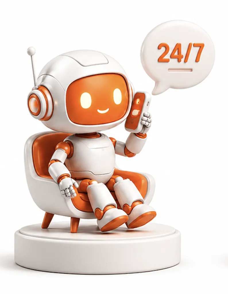 Maskotka Callio odbierająca telefon 24/7