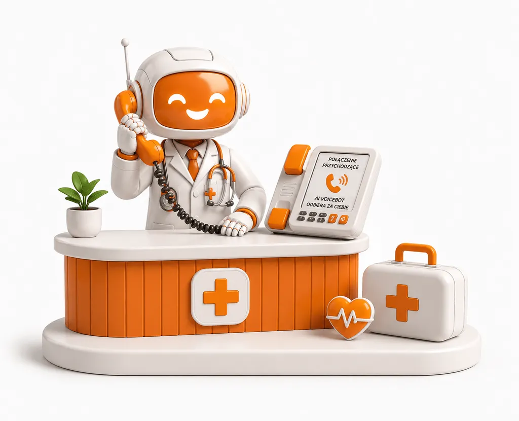Ilustracja: voicebot Callio w placówce medycznej
