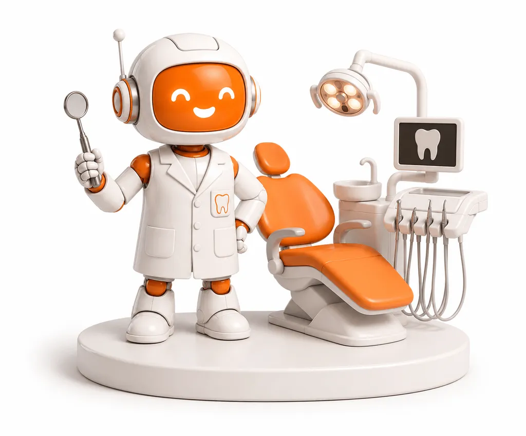 Ilustracja: voicebot Callio w gabinecie stomatologicznym